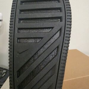 Nike Black Textured Rubber Sole with Micro Swoosh